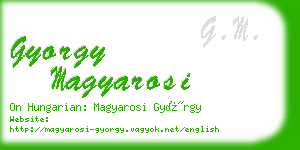 gyorgy magyarosi business card